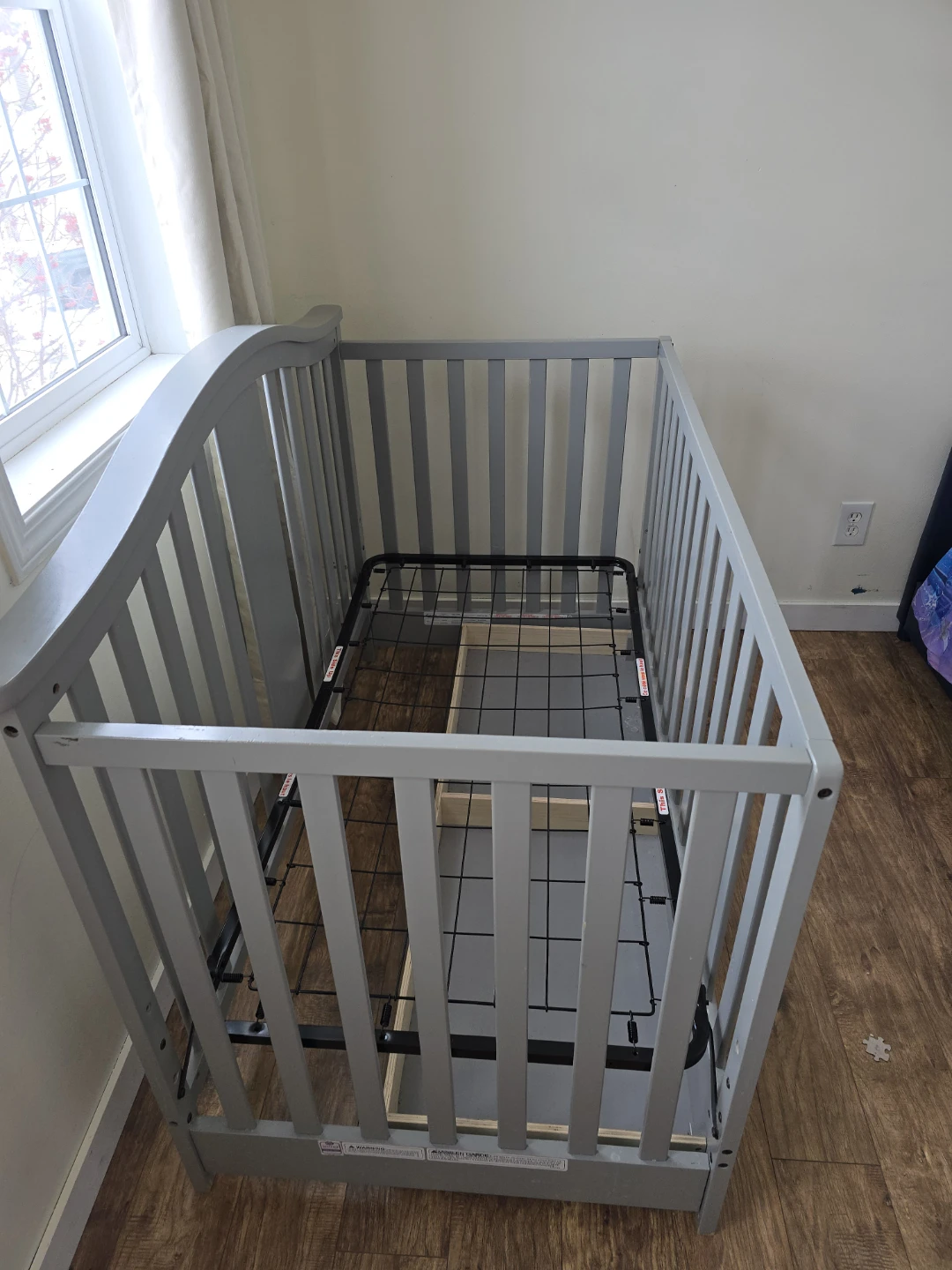 Grey Baby Crib with Drawer - photo 3