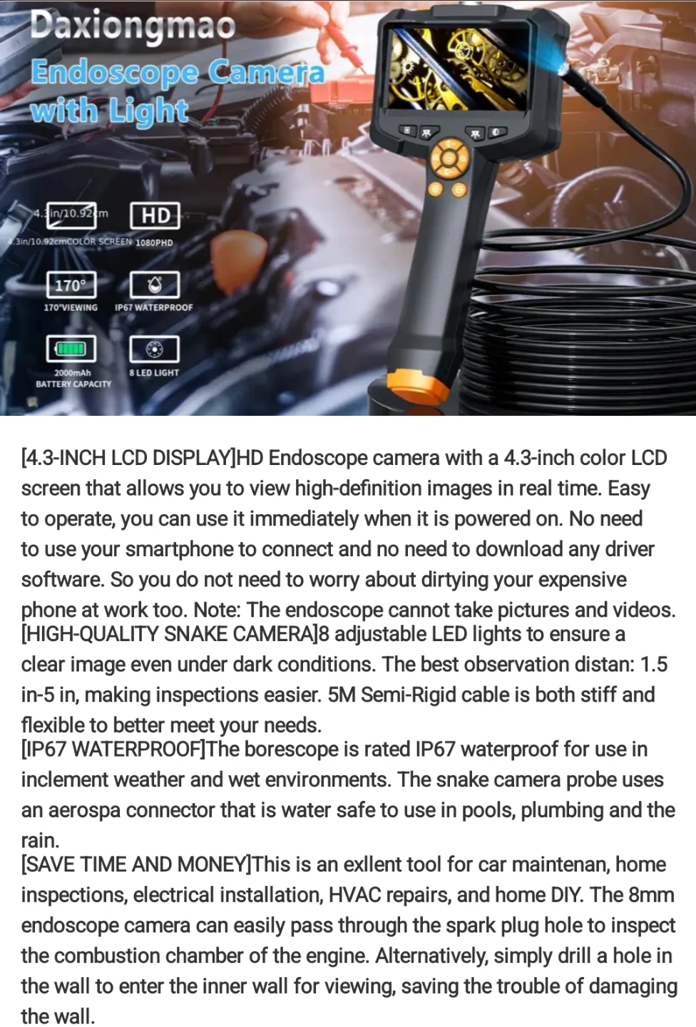 CAMERA ENDOSCOPE BRAND NEW - photo 2