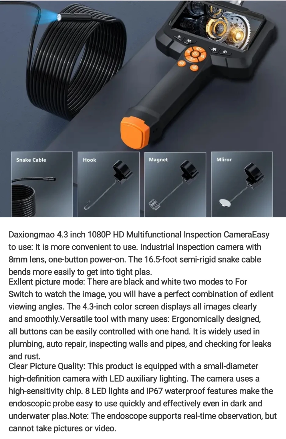CAMERA ENDOSCOPE BRAND NEW - photo 3