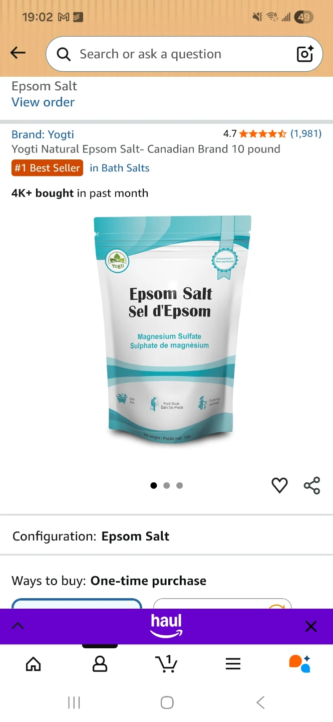 NEW Yogti Natural Epsom Salt - 10 pound bag