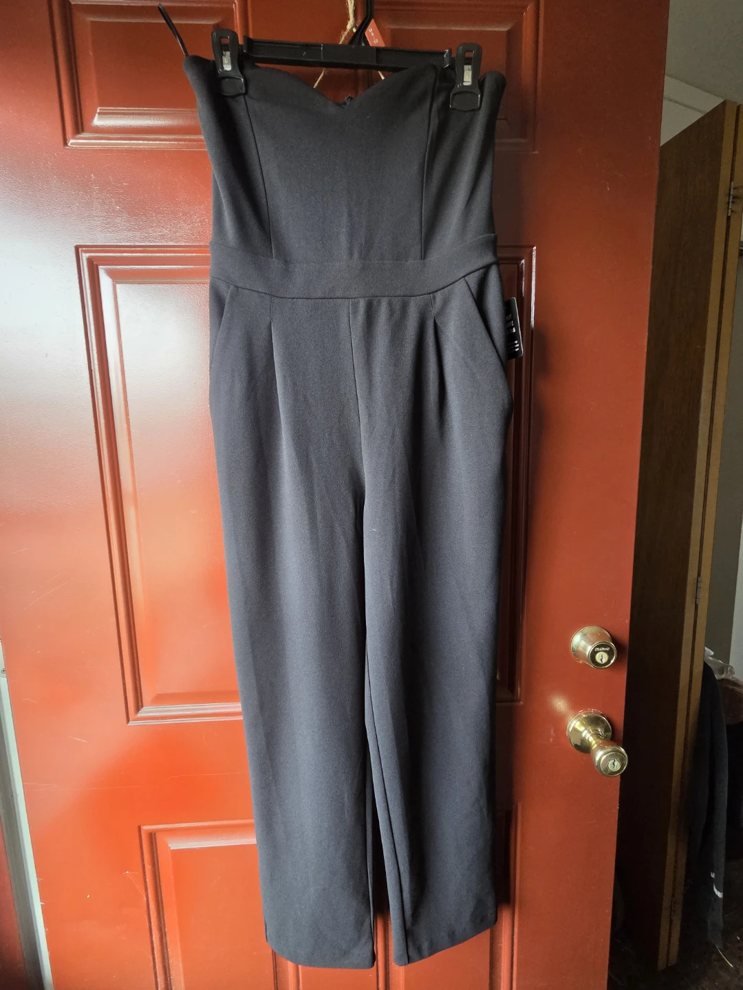 Express Black Strapless Jumpsuit Size 6