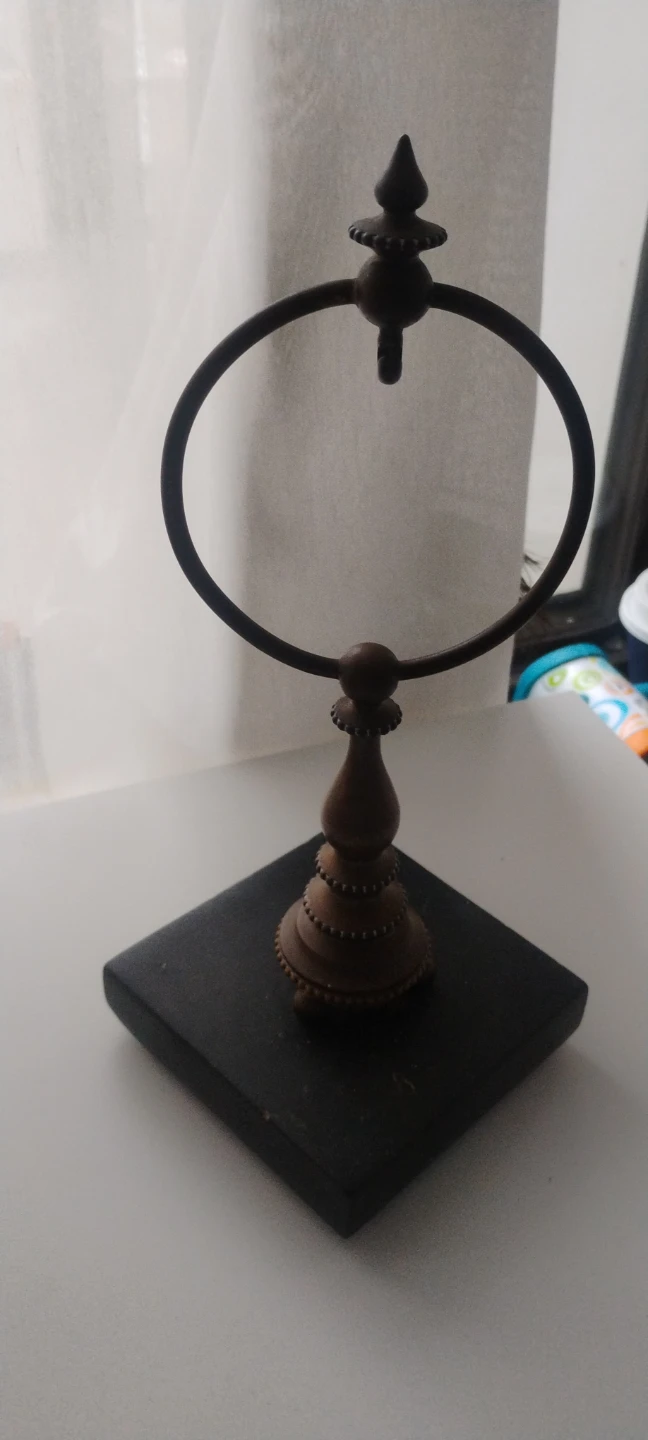 Vintage Brass Pocket Watch Stand – with Wood Base