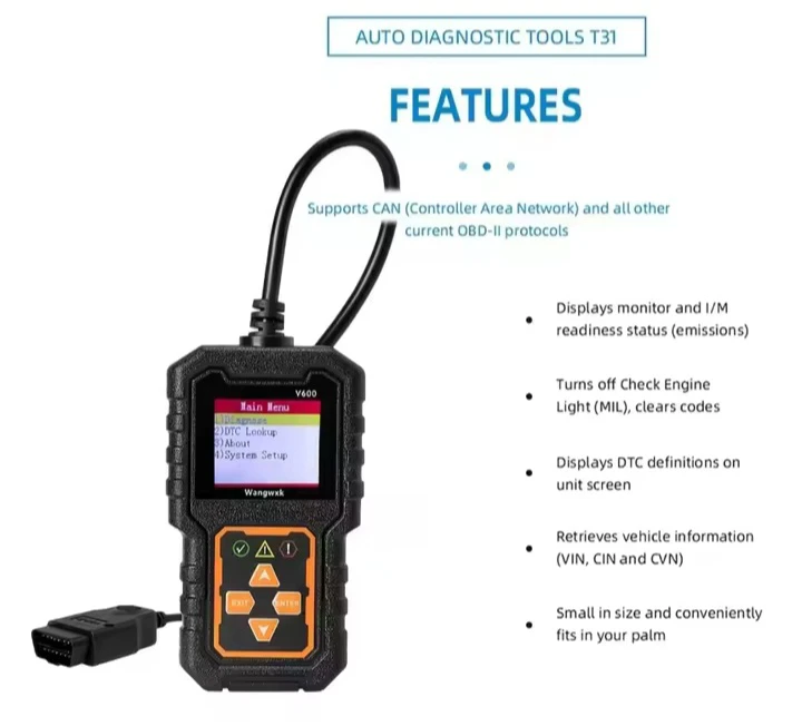 Wangwuk V600 OBD-II Auto Diagnostic Scan Tool - photo 3