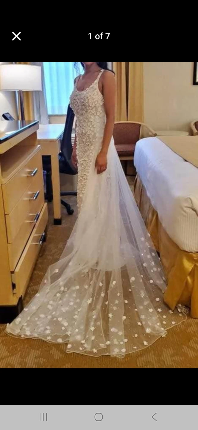 Wedding Dress with Cape and Embellishments