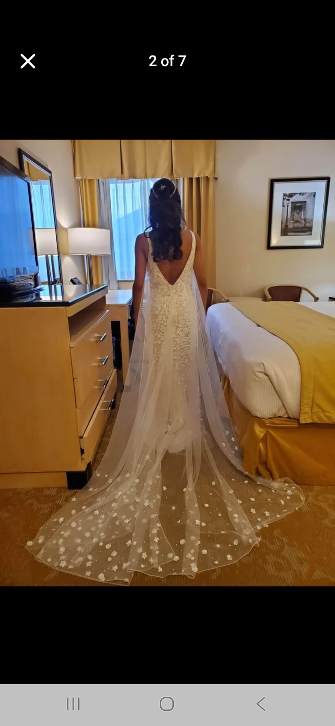 Wedding Dress with Cape and Embellishments - photo 2