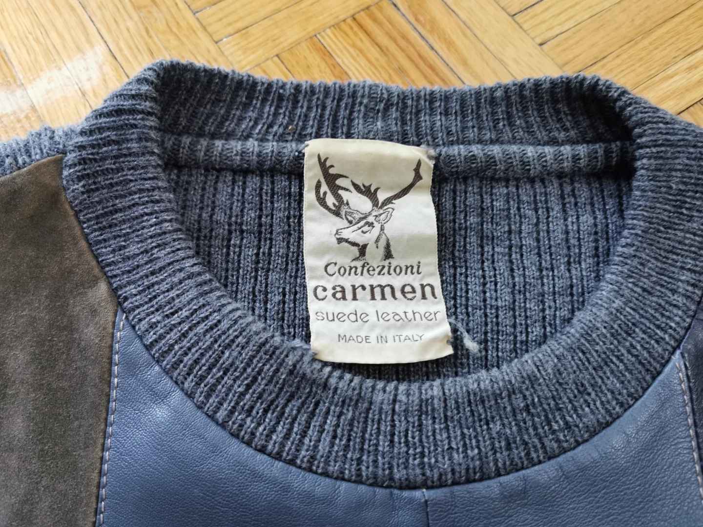 Vintage Confezioni Carmen Suede and Leather Sweater Large - photo 3