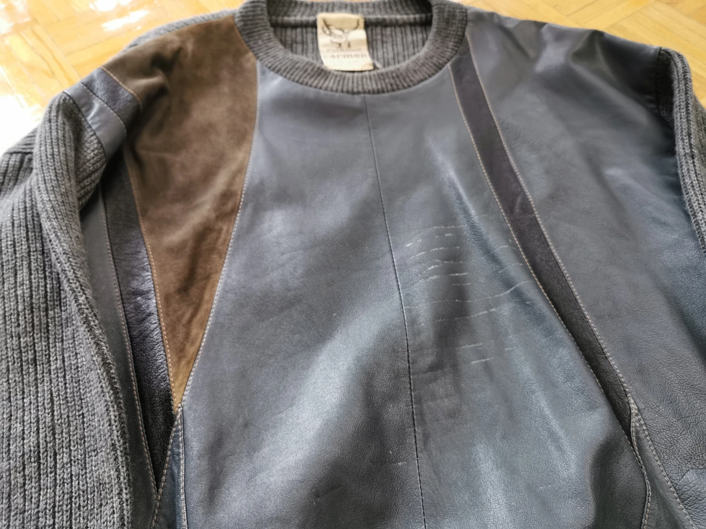 Vintage Confezioni Carmen Suede and Leather Sweater Large - photo 4