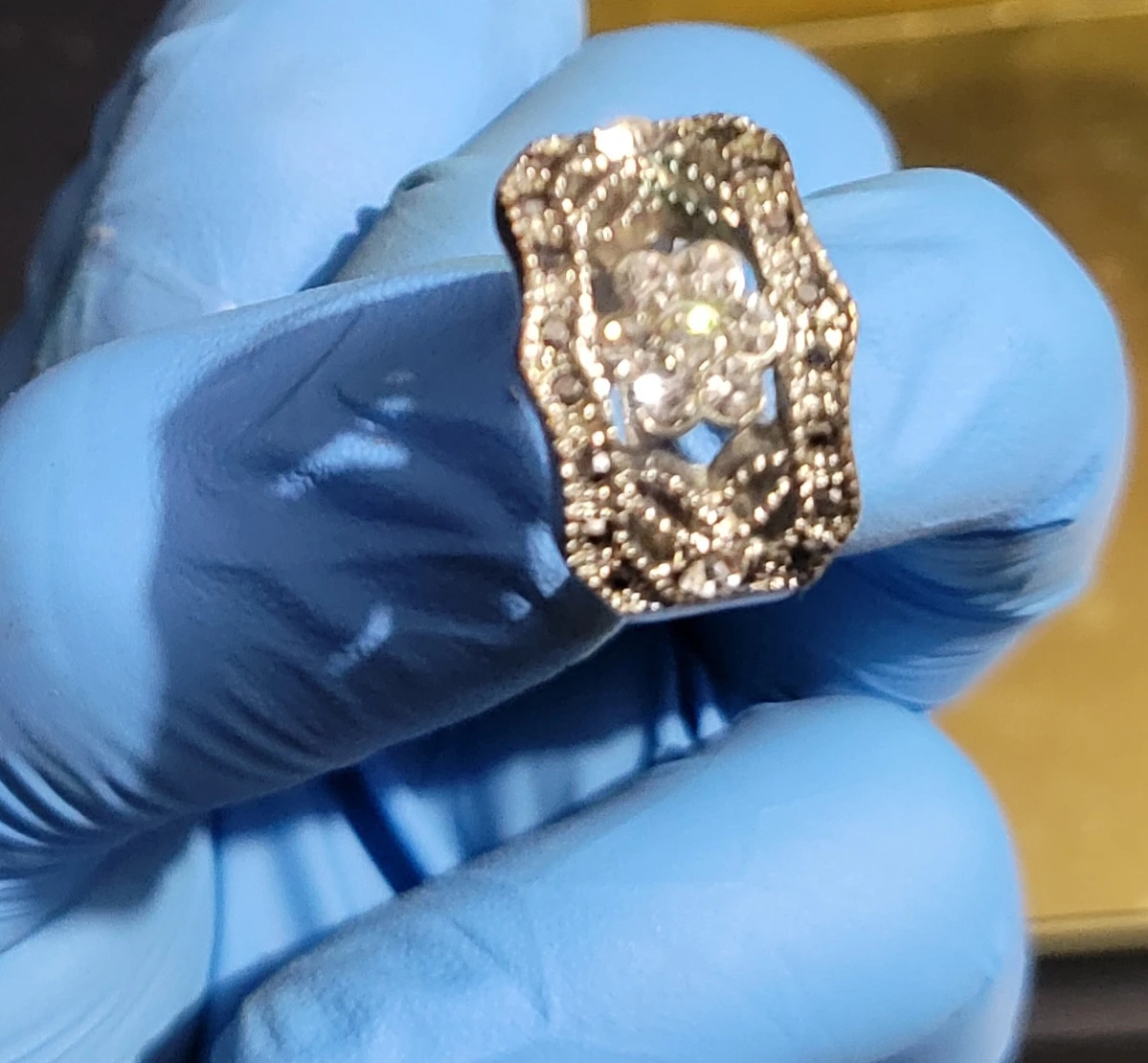 Rhinestone Flower Design Ring - photo 4