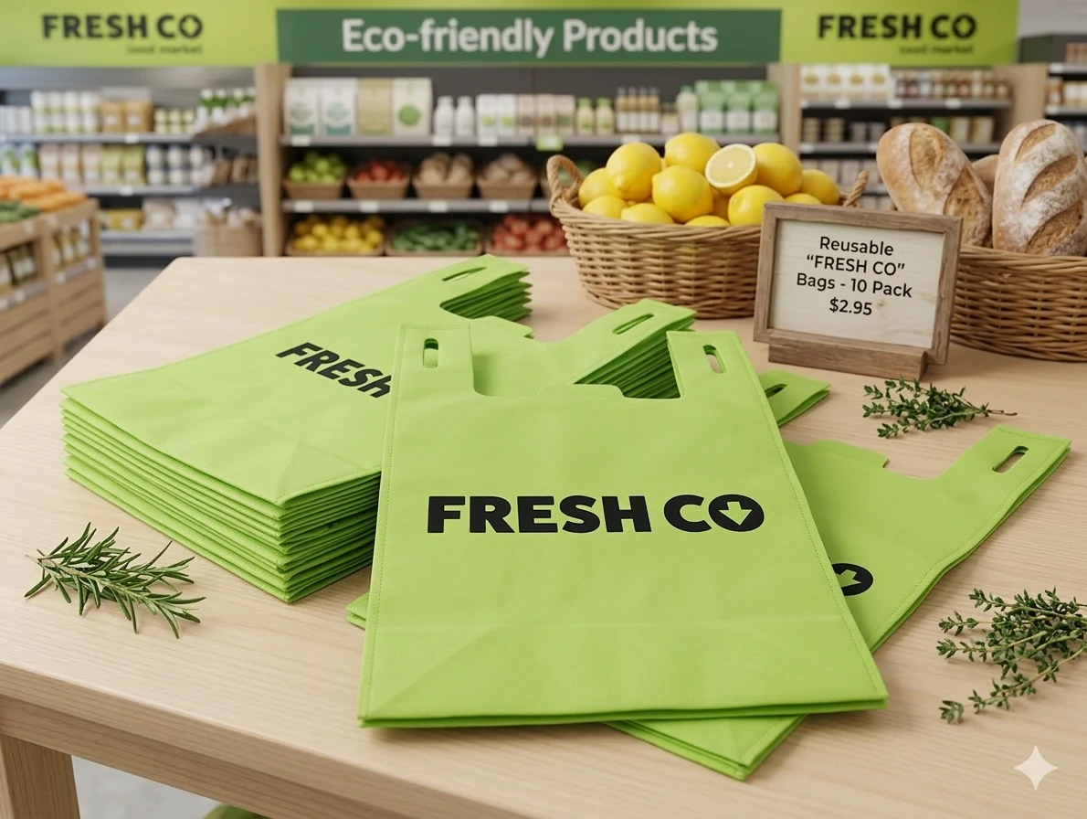 Fresh Co Reusable Shopping Bags - 10 Pack
