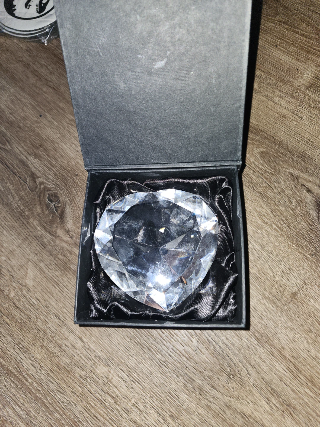 Heart Shaped Crystal Paperweight with Box - photo 2