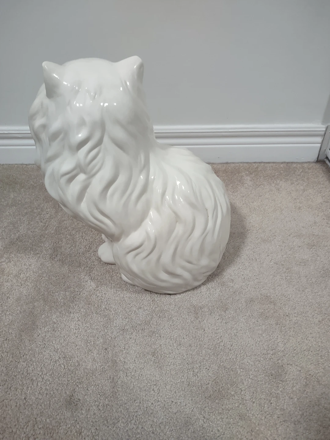 Vintage White Ceramic Cat - photo 3
