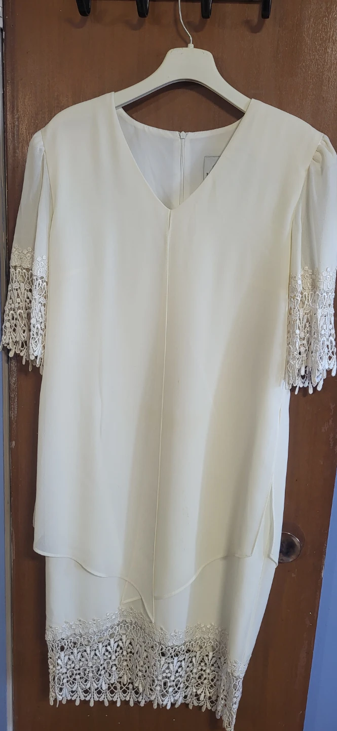 Mark Edwards Occasion Cream Lace Dress Size 10