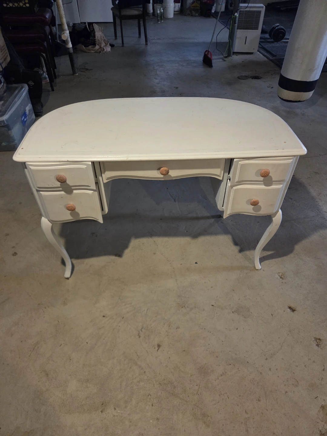 White Vanity Desk with Mirror and Drawers - photo 3