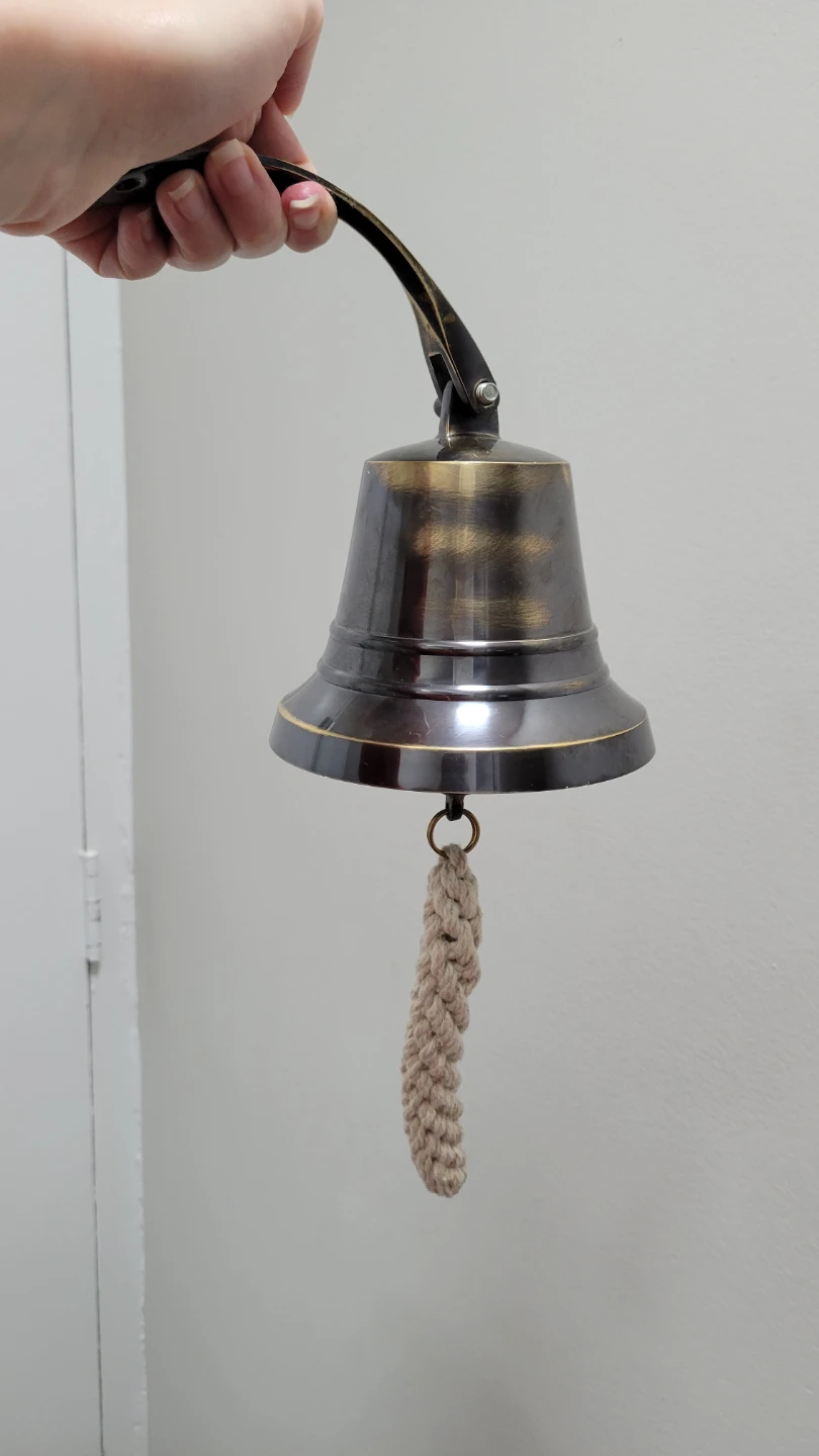 Brass Ship's Bell with Rope Pull