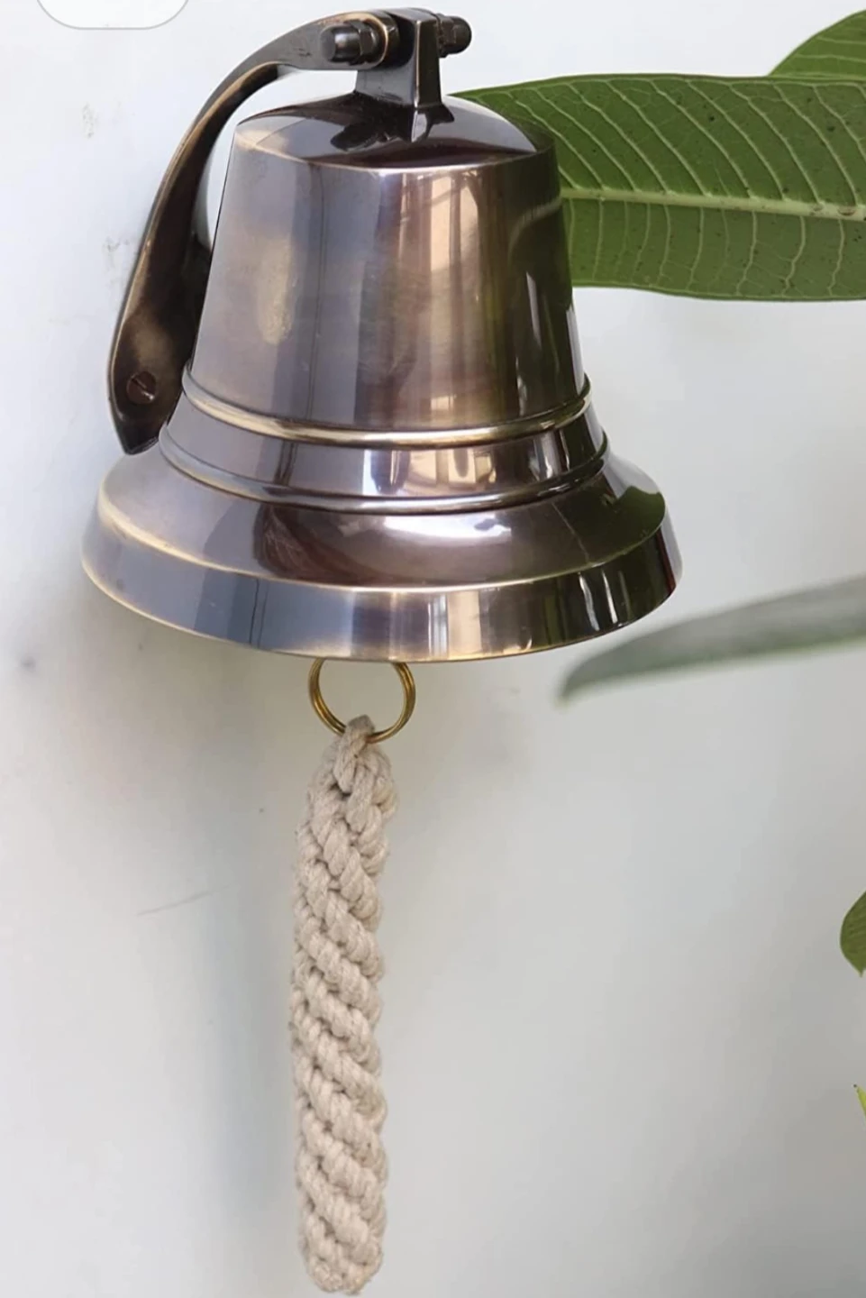 Brass Ship's Bell with Rope Pull - photo 3