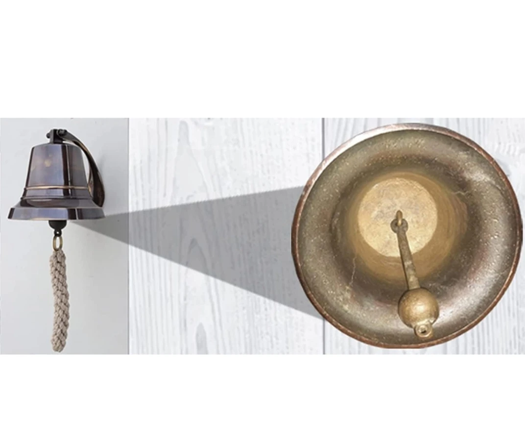Brass Ship's Bell with Rope Pull - photo 4