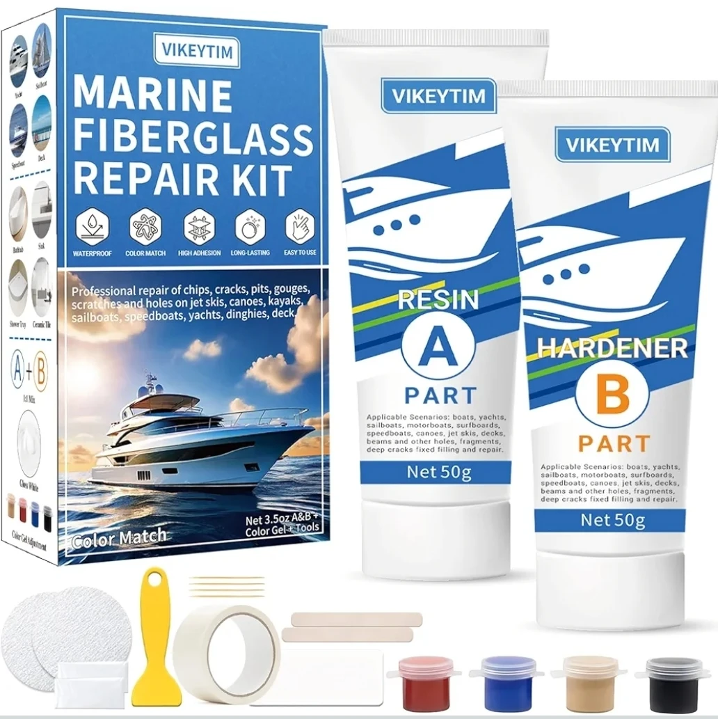 Marine Fiberglass Repair Kit, Gel Coat Repair Kit for Boats