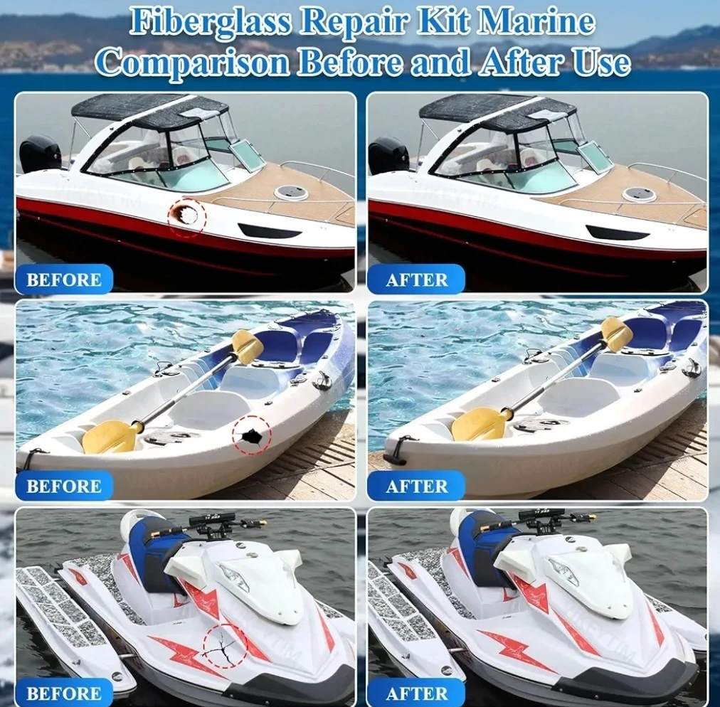 Marine Fiberglass Repair Kit, Gel Coat Repair Kit for Boats - photo 4