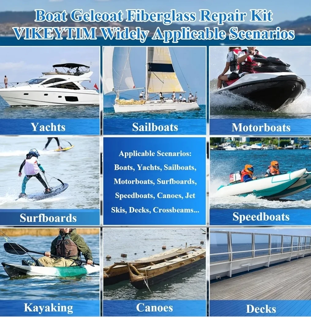 Marine Fiberglass Repair Kit, Gel Coat Repair Kit for Boats - photo 5