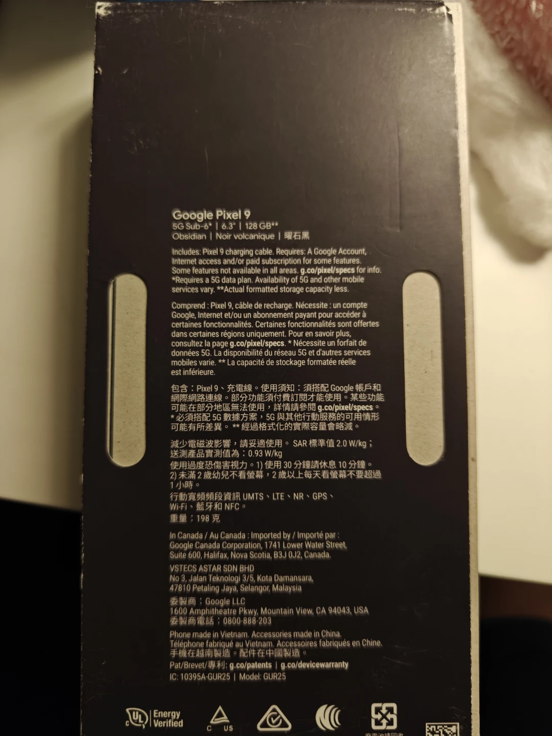 Google Pixel 9 5G Sub-4" 6.3" 128GB Obsidian