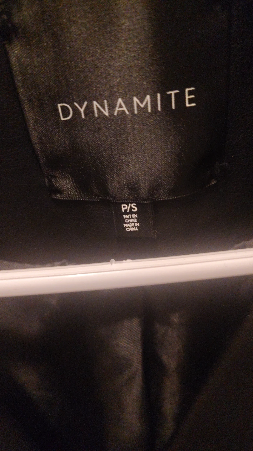 Dynamite Black Faux Leather Biker Jacket - P/S - photo 2