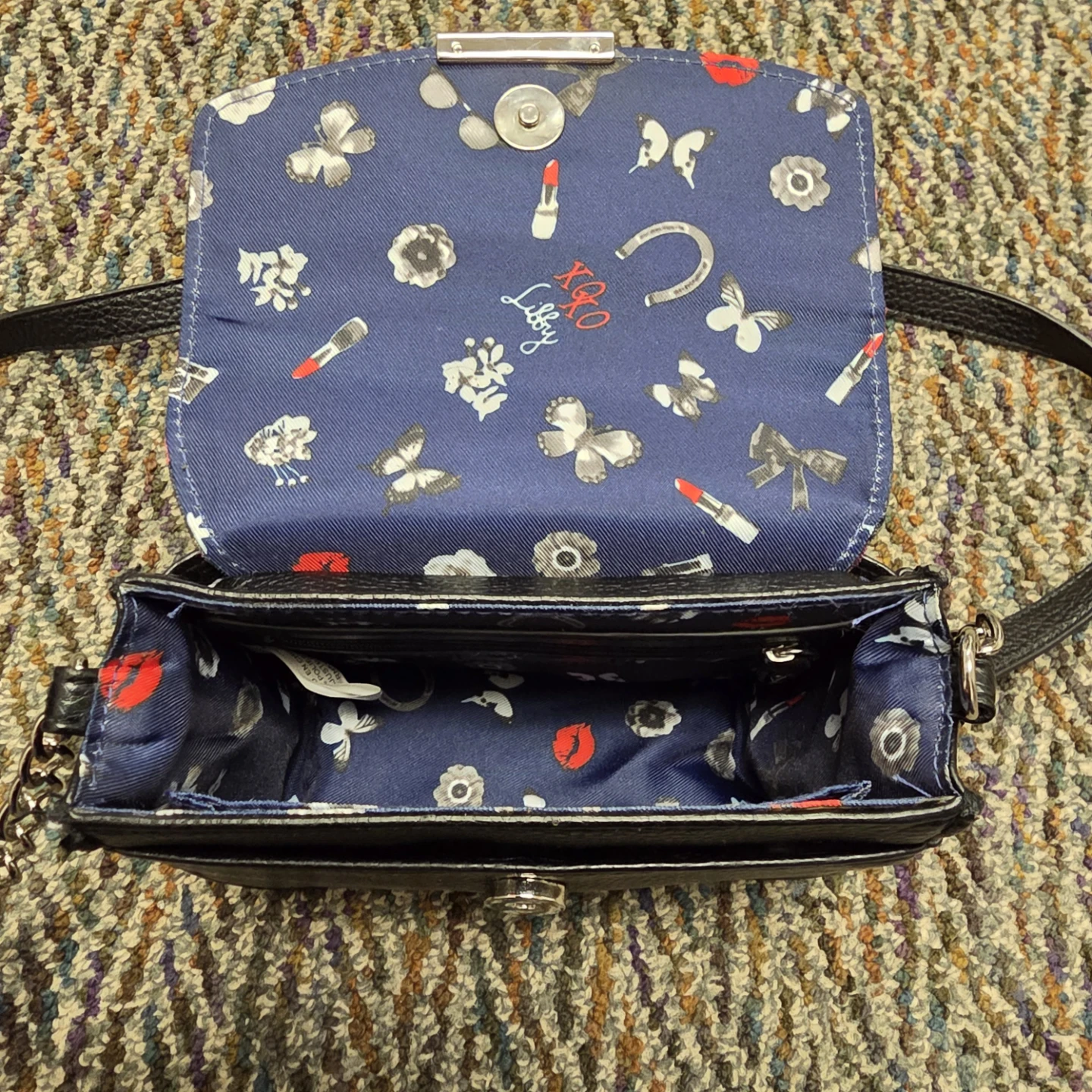 Libby Edelman Black Floral Crossbody Purse  + Michael Kor Tote - photo 5