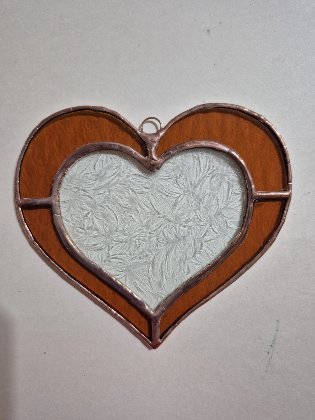 Handmade stained glass heart suncatcher - photo 3