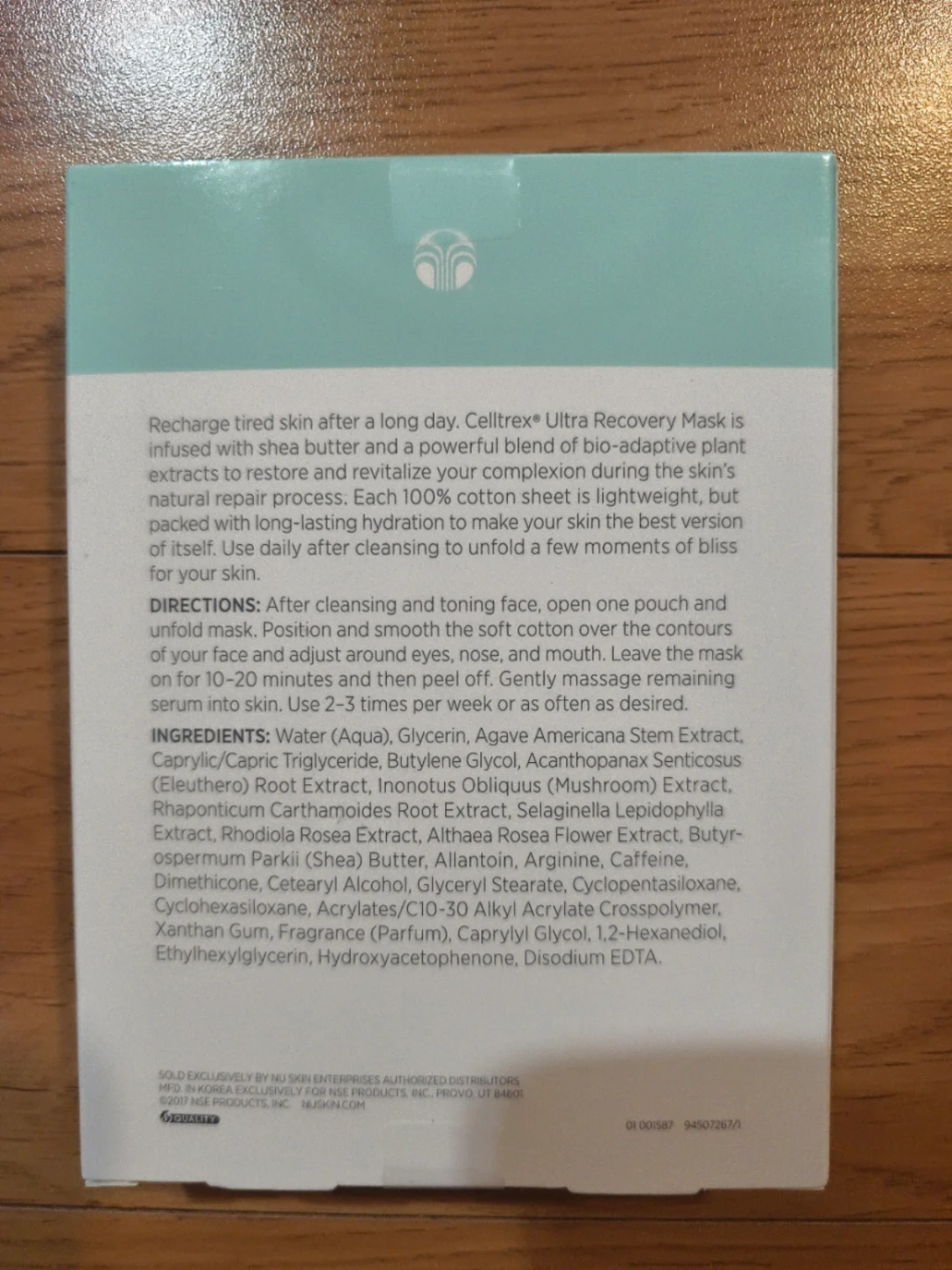 Nu Skin Nutricentials Celltrex Ultra Recovery Mask (5 Masks) - photo 2
