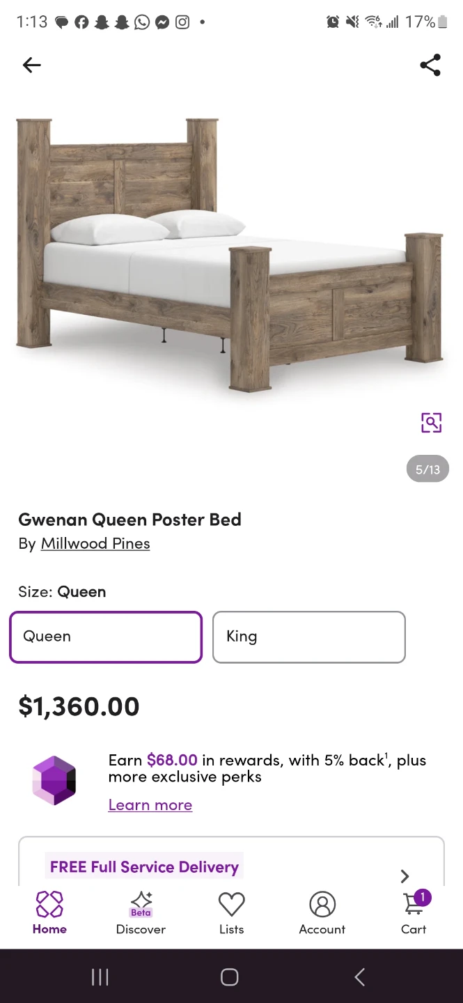 Dark Wood Queen Size Bed Frame