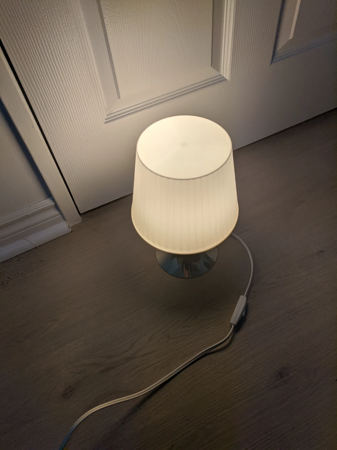 Small white table lamp