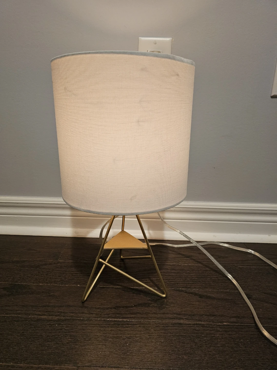 Gold Geometric Tripod Table Lamp with Fabric Shade - photo 3