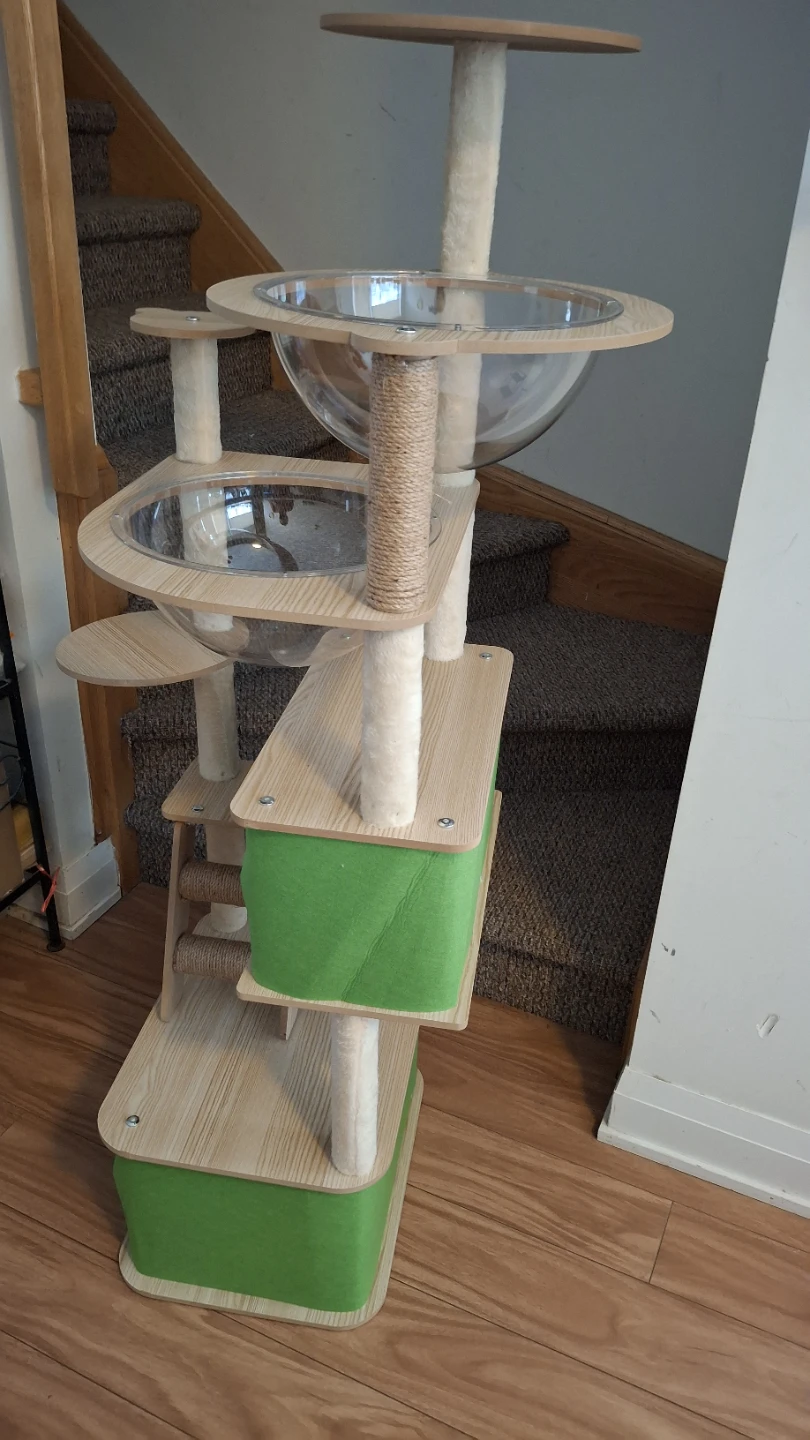 Multi‑Level Cat Tree with Dual Acrylic Bubble Pods 139cm - photo 5