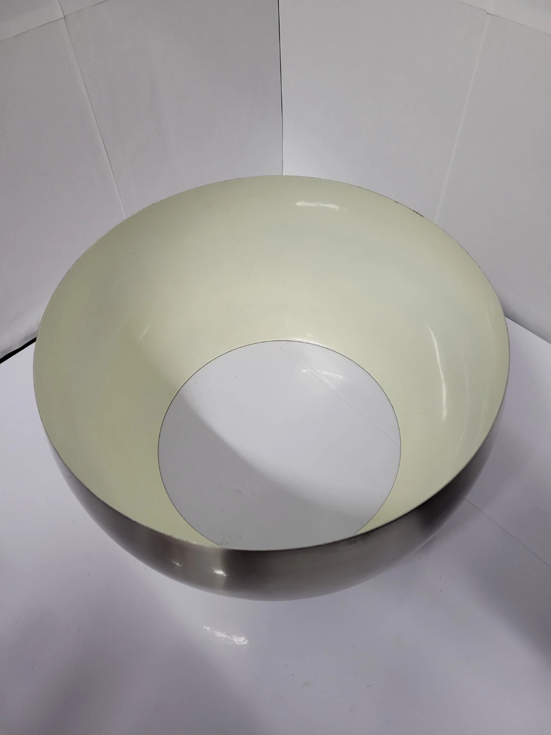Large Brushed Metal Bowl Lamp Shade