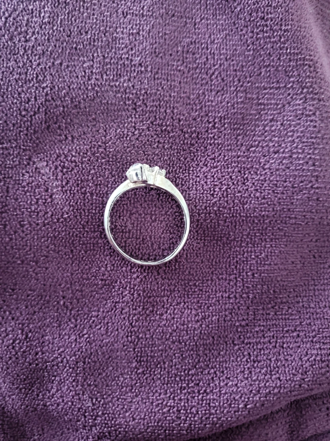 Silver ring with two clear stones - photo 3
