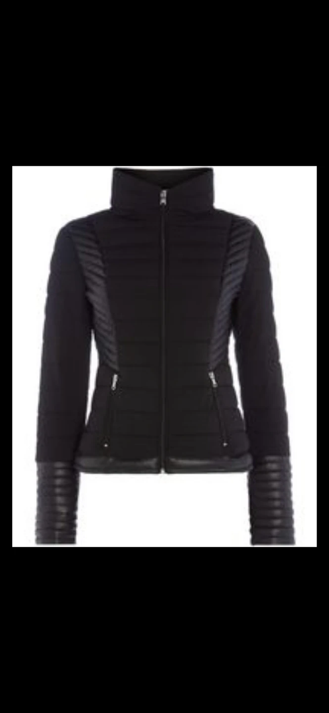 GUESS Black Puffer Jacket with Faux Leather Accents NEW SIZE M - photo 3