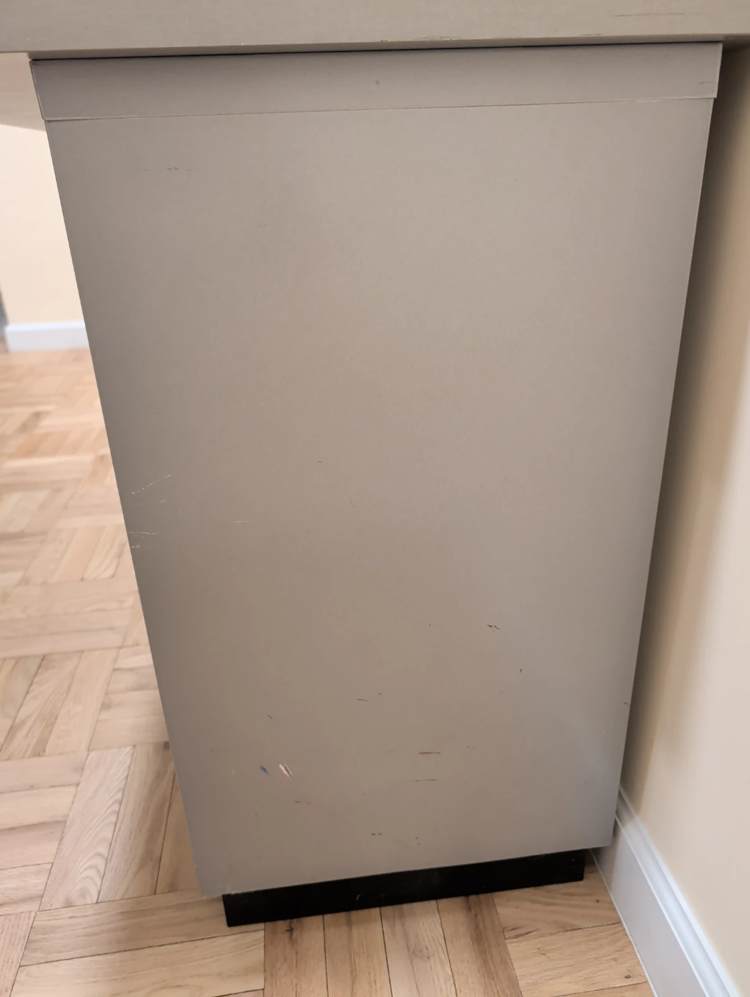 Grey Desk top with 2 metal grey file cabinets - photo 3