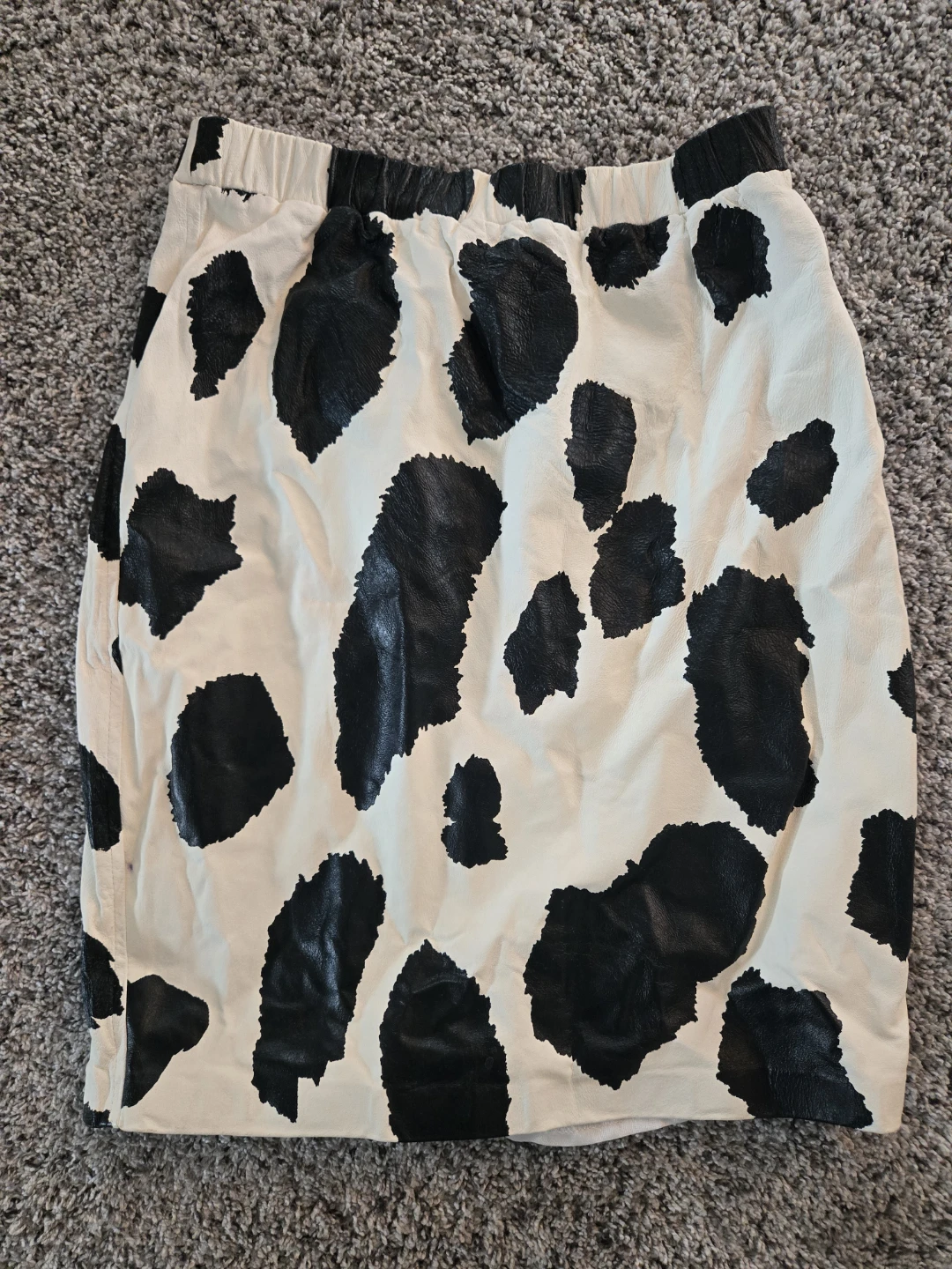 ARION Cow Print Genuine Leather Skirt - Medium - photo 3