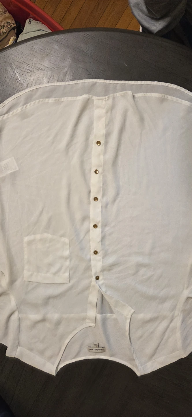 Calvin Klein Jeans White Button-Up Blouse Size L - photo 2