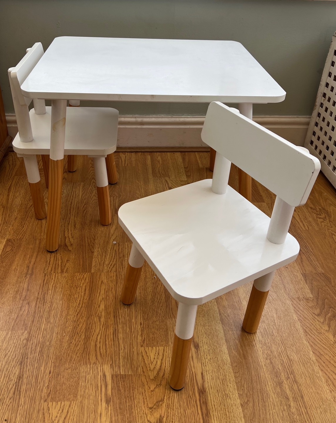 White Kids Table and Chairs Set