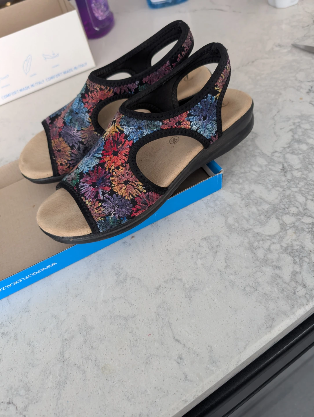 PolyFlex Women's Embroidered Slingback Sandals - photo 2