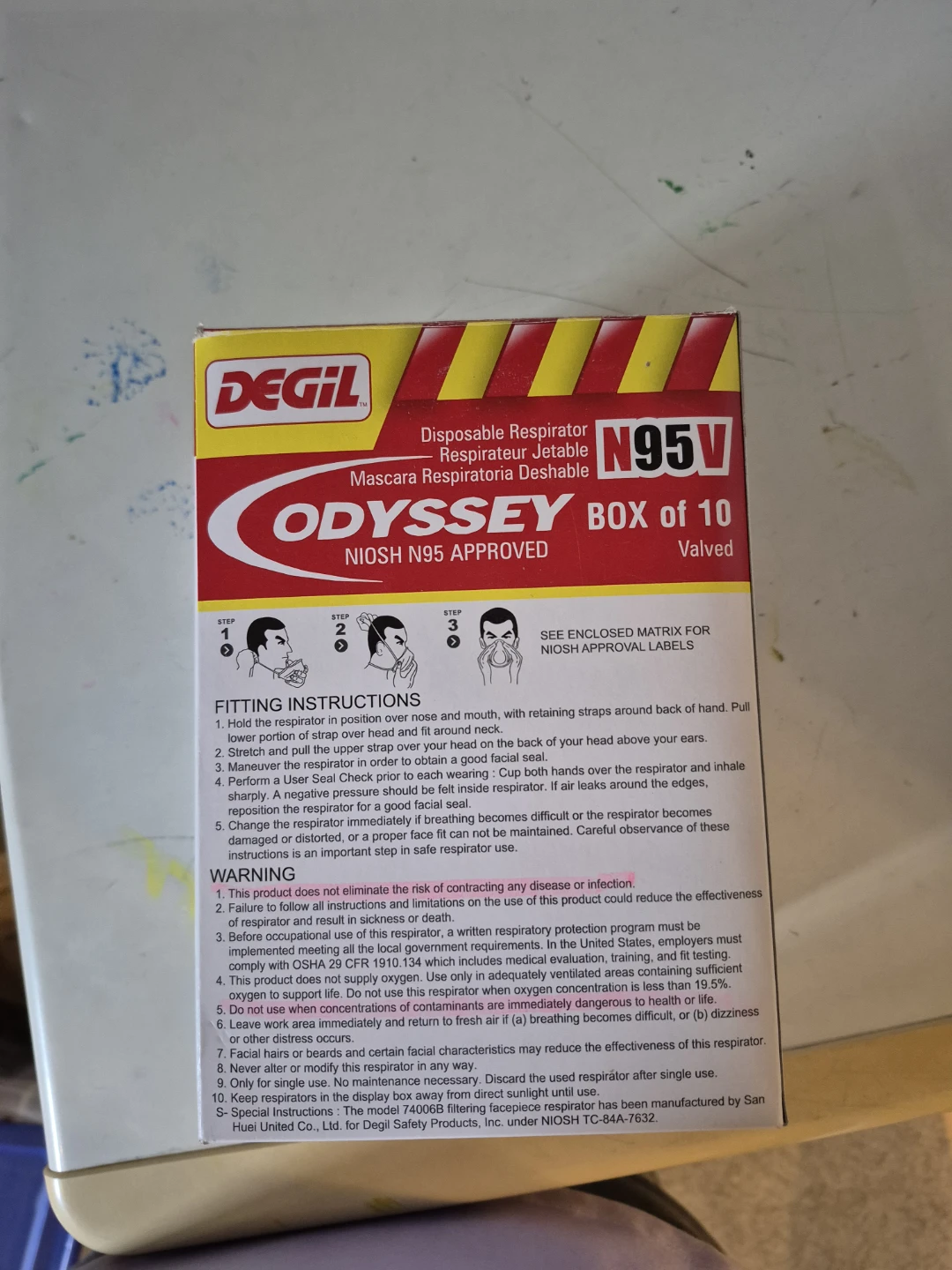 Degil Odyssey N95 Valved Respirators - Box of 10 - photo 3