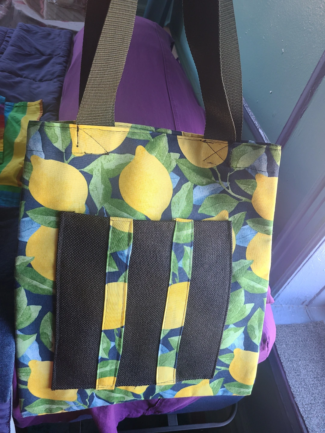 Tote Bag with African Print and Lemon Design - photo 3