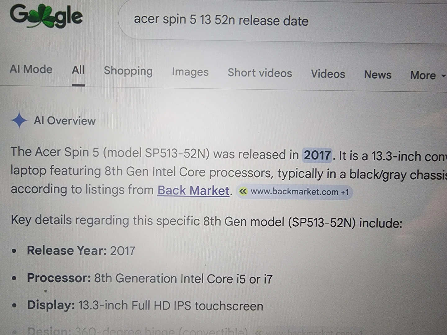Acer Spin 5 13" Touchscreen Laptop - i5 - 256GB SSD - photo 4