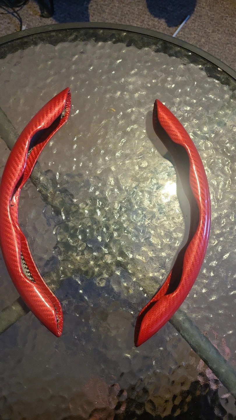 Red Carbon Fiber Steering Wheel Covers