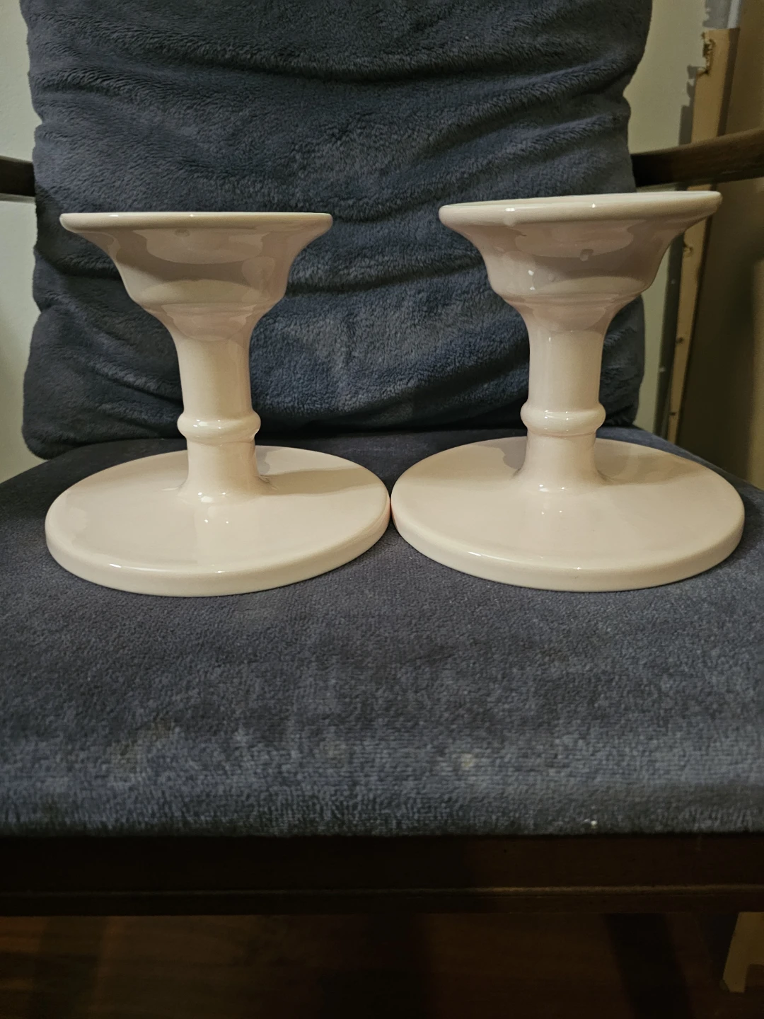 Faianças Ramos "FR" Pink Ceramic Candlestick Holders - Set of 2