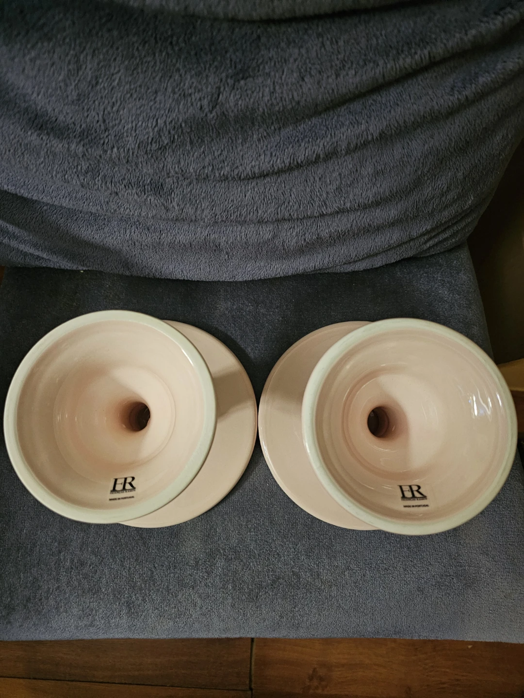 Faianças Ramos "FR" Pink Ceramic Candlestick Holders - Set of 2 - photo 2