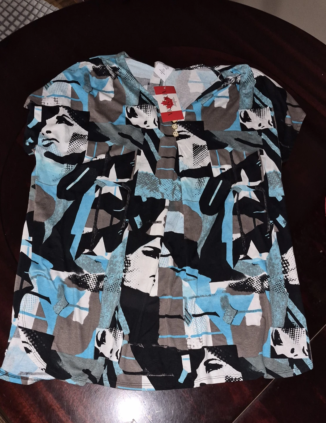 Victoria Collection Women's Top - Aqua/Black/Grey - Size XXL - photo 2