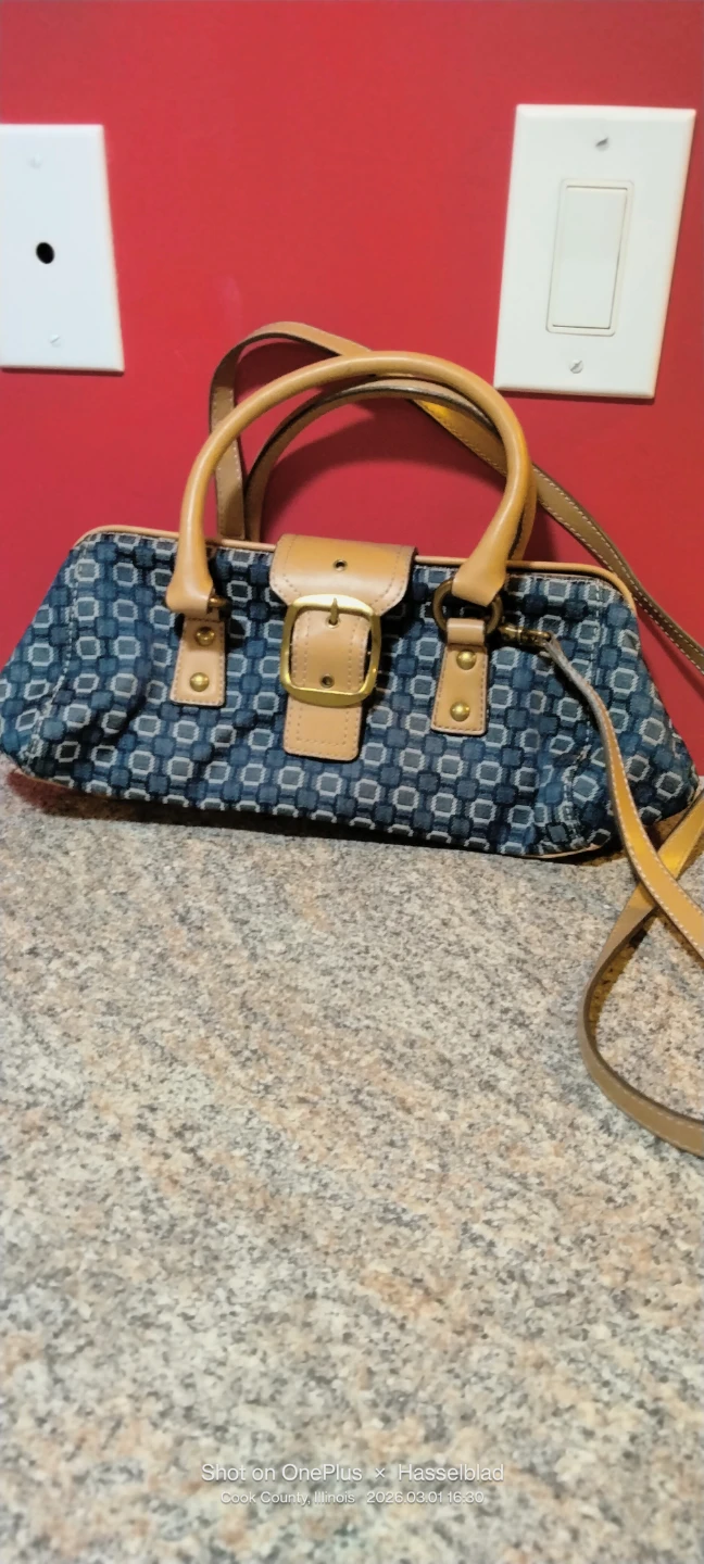 Nine West Blue & Tan Shoulder Bag