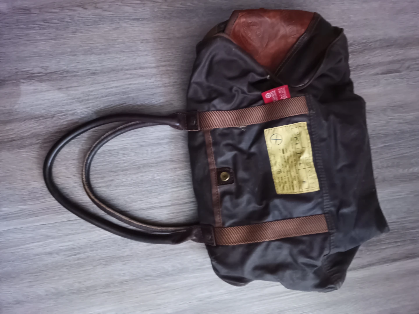 Brown leather embossed tote bag - photo 2