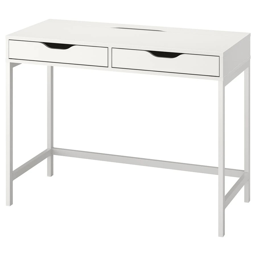 White Two-Drawer Desk
